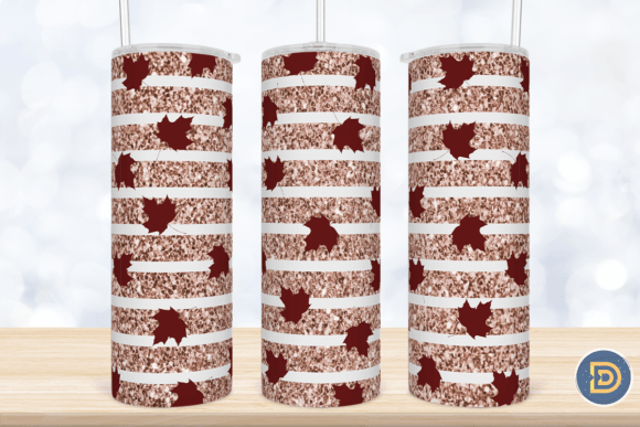 Autumn Stripes Glitter 20Oz Tumbler Wrap