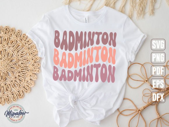 Badminton SVG, Wavy Text