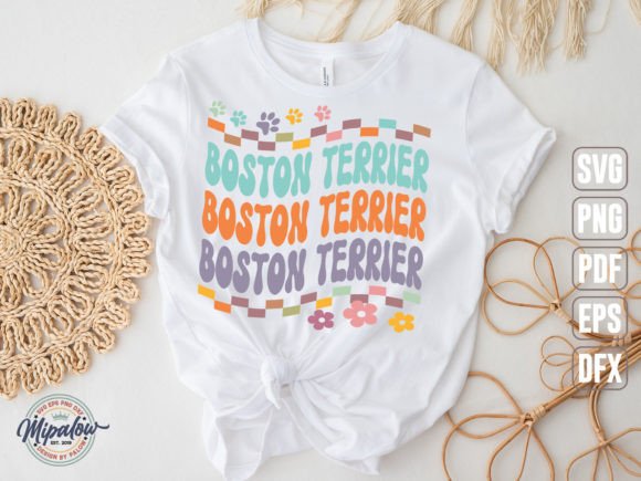 Boston Terrier SVG: Groovy Wavy Retro