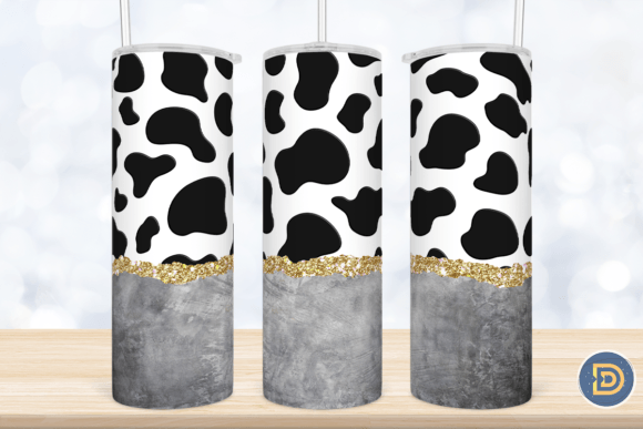 Concrete Cow Skinny Tumbler Sublimation