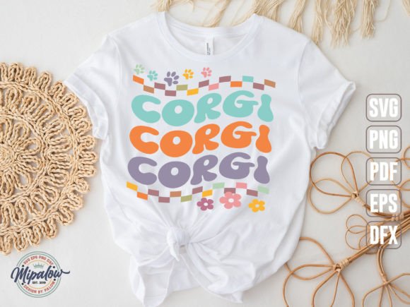 Corgi Svg, Groovy Wavy Retro