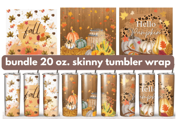 Fall Bundle 20 Oz Skinny Tumbler Wrap