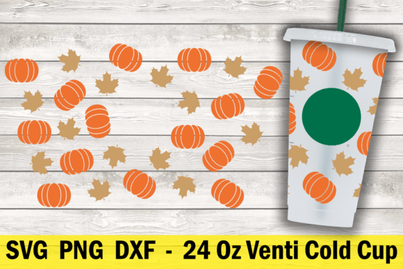 Fall Pumpkin 24 Oz Cold Cup Wrap
