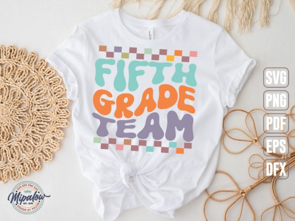 Fifth Grade Team SVG, Wavy Text