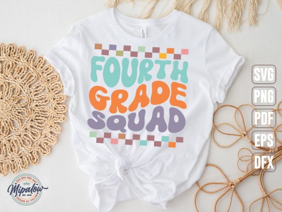 Fourth Grade Squad SVG, Wavy Text