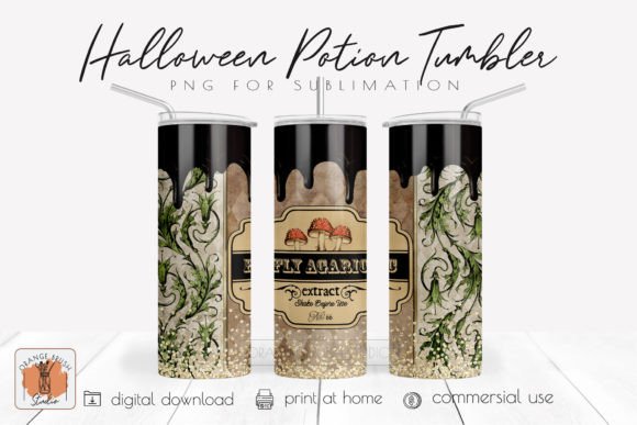 Halloween Apothecary Label Tumbler Wrap