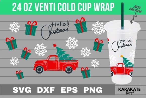 Hello Christmas 24 Oz Venti Cup Wrap
