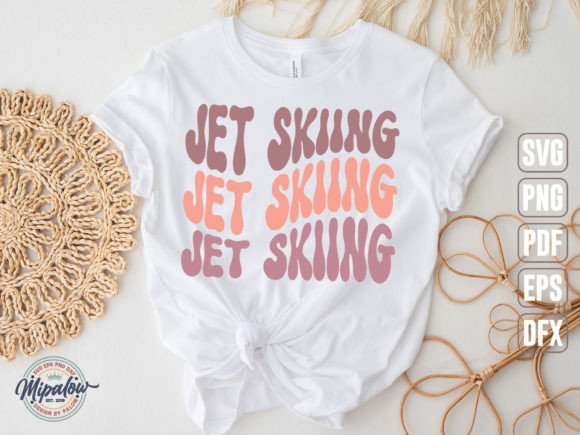 Jet Skiing SVG, Wavy Text