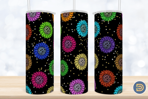 Leopard Sunflower Stars Night Tumbler