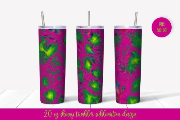 Magenta Green Abstract Tumbler Wrap
