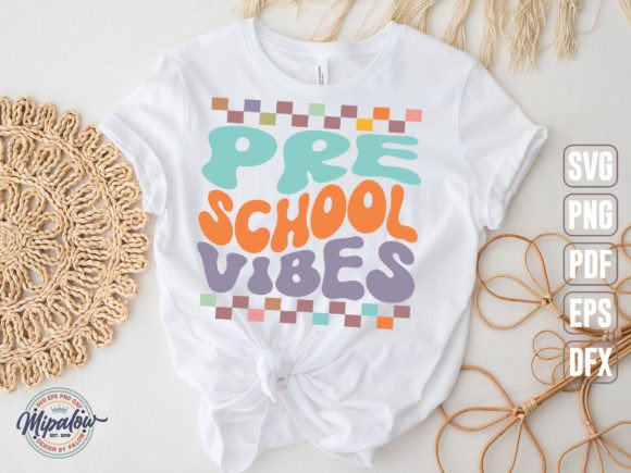 Pre School Vibes SVG, Wavy Text
