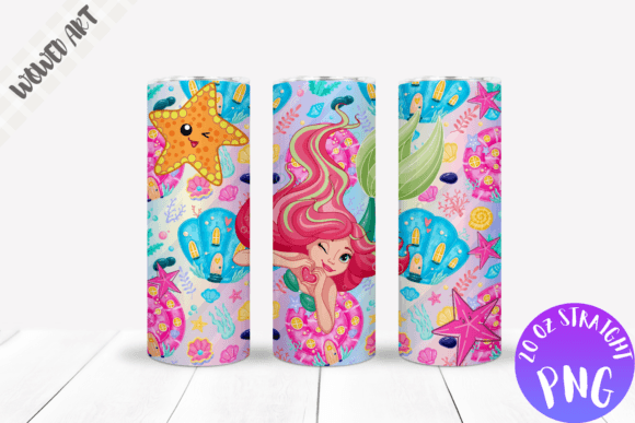 Sea Mermaid 20 Oz Skinny Tumbler Wrap
