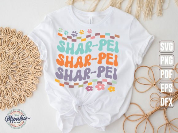 Shar-Pei SVG: Groovy Wavy Retro