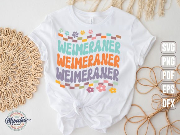 Weimeraner SVG: Groovy Wavy Retro