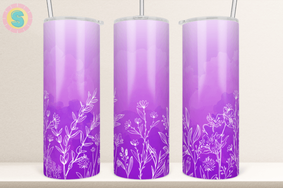 Wild Floral Ombre Purple Tumbler Wrap